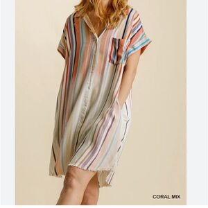 Dress, Kaftan, Night Shirt or Coverup -Anbrielle-cosmopolitan ice cream colors